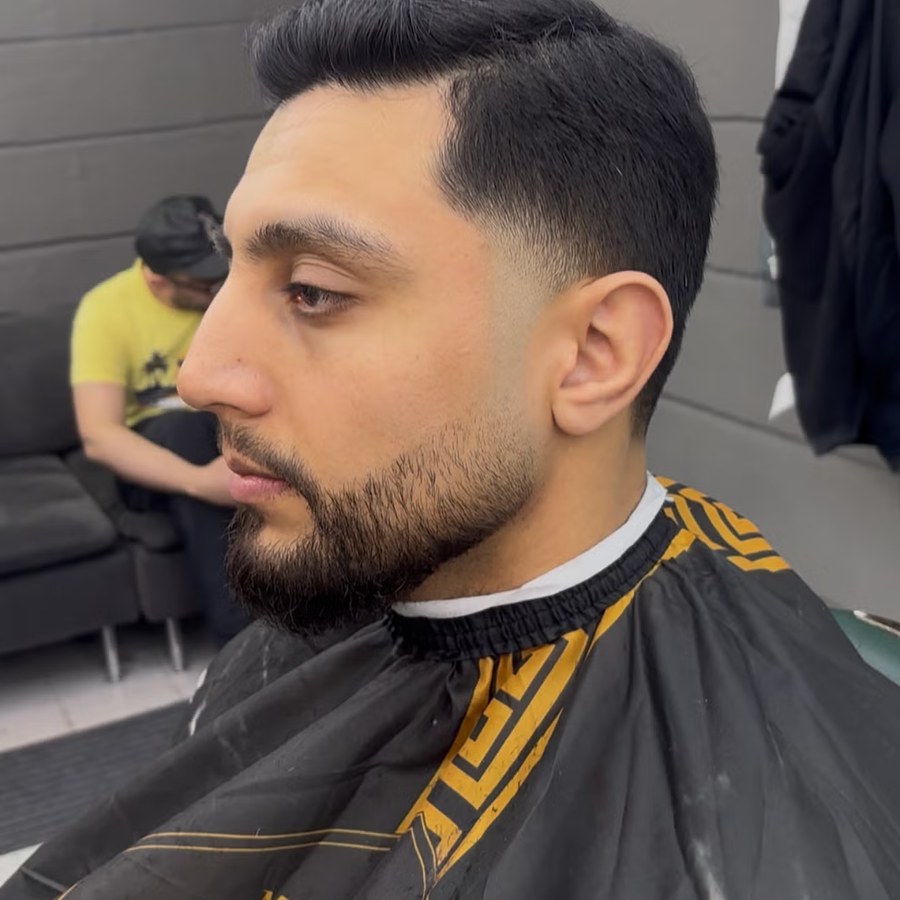 Men's haircut by Miguel at Straight Edge Barbershop