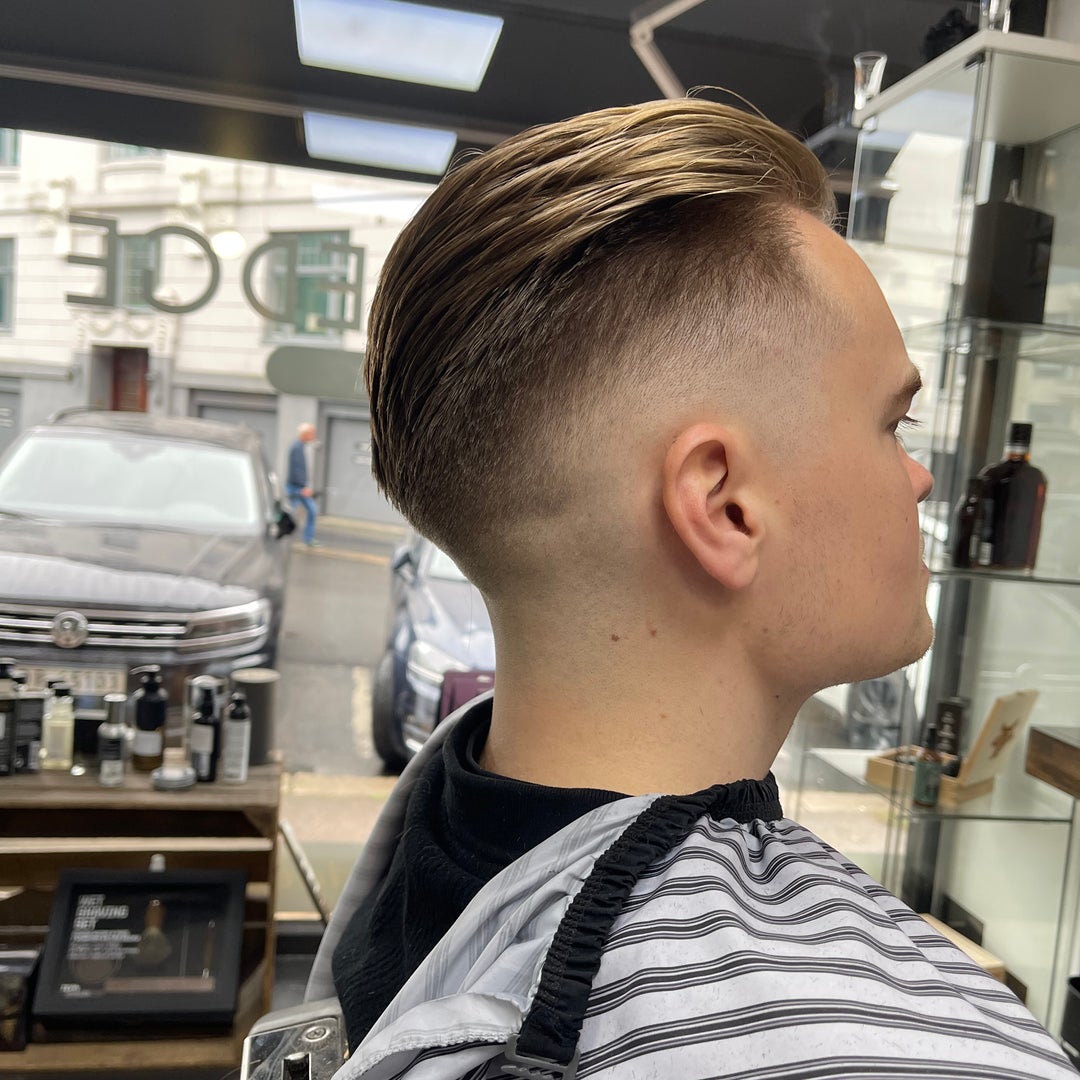 Skin fade by Tony at Straight Edge Barbershop